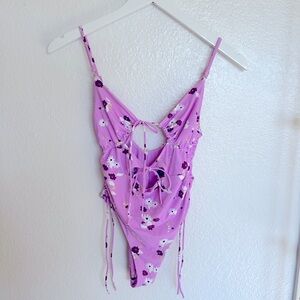 Bond-eye One Piece Pink/Purple Floral Swimsuit